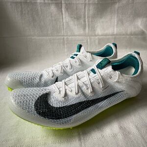 Nike Zoom Superfly Elite 2 White Bright Spruce Track Spikes Size 9.5 FZ9662-100